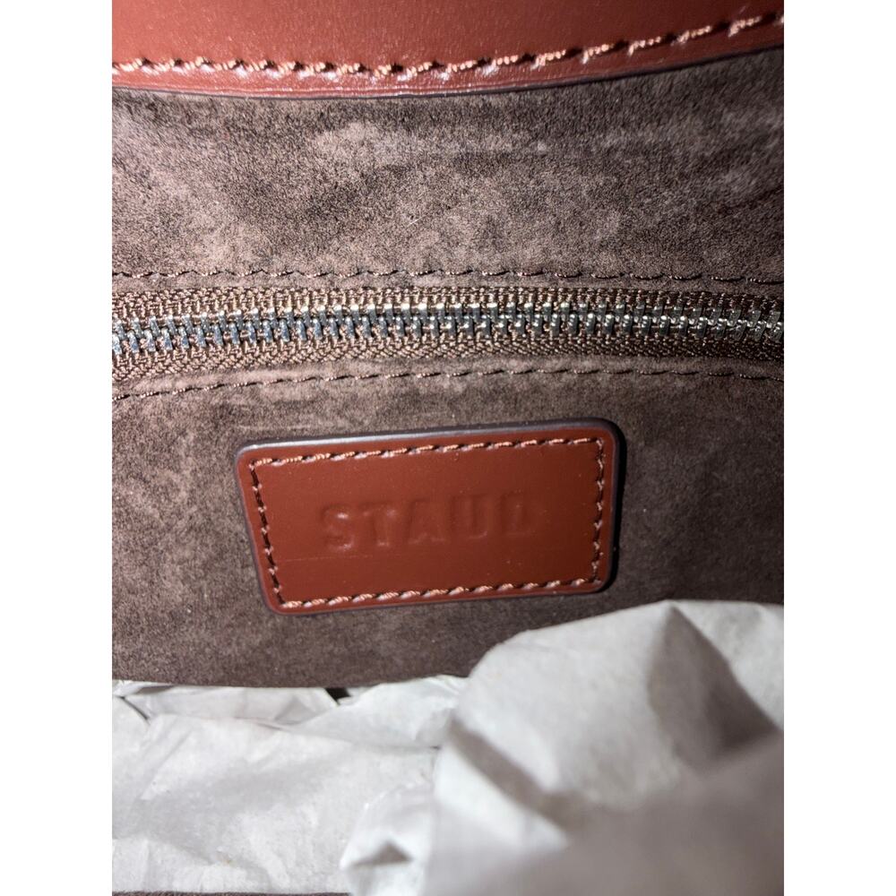 STAUD MEL BAG | MAHOGANY SUEDE SHOULDER BAG, Brand New - Picture 9 of 11